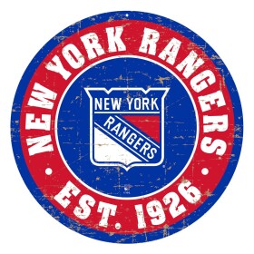 Mustang Cedule New York Rangers NHL 22" Round Distressed Logo