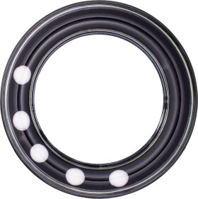 Chrastítko kroužek plast 8cm černobílé v sáčku 0+