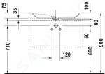 DURAVIT - Puravida Umyvadlová mísa bez přepadu, 695x415 mm, bílá 0370700000