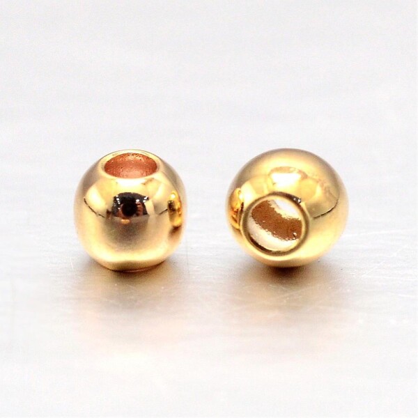 Kovový oddělovací korálek - pozlacený - 3 mm - 1 ks