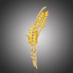 Brož Swarovski Elements Cintia - design pšenice, Žlutá