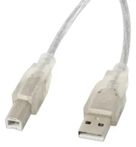 Lanberg USB-A (M) - USB-B (M) průhledný / Kabel USB 2.0 / 5 m (CA-USBA-12CC-0050-TR)
