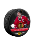 Inglasco / Sherwood Puk Chris Chelios #7 Chicago Blackhawks Souvenir Collector Hockey Puck