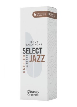 D'Addario ORRS05TSX3H Organic Select Jazz Unfiled Tenor Saxophone Reeds 3 Hard - 5 Pack