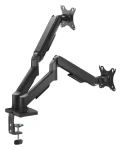 Equip černá / Stolní držák pro dva monitory / 17-32" / nosnost 9 kg / VESA 75-100 mm / 360° otočný (650131)