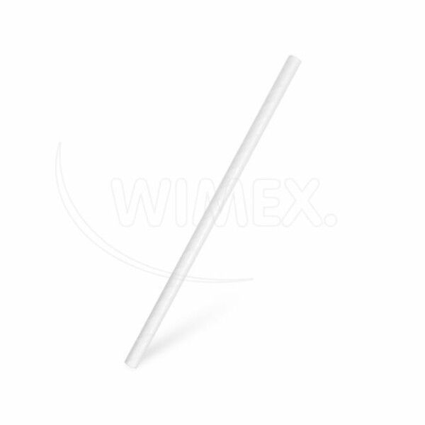 Wimex 409201 Slámky papírové rovné bílé 20 cm Ø 8 mm