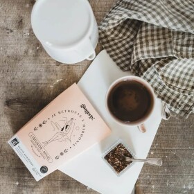 GINGERLY BIO sypaný čaj – Nacházím harmonii 70 g, růžová barva, papír, textil