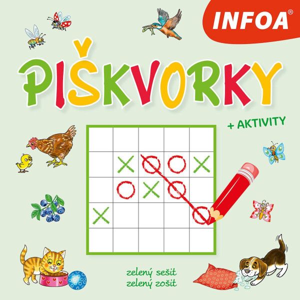 Piškvorky + Aktivity - zelený sešit / zelený zožit