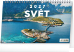 NOTIQUE Stolní kalendář Svět 2027, 23,1 x 14,5 cm