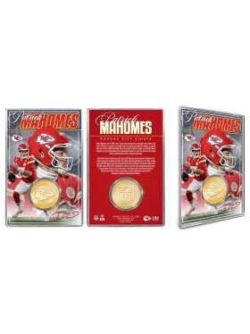 Mince Kansas City Chiefs NFL Patrick Mahomes Acrylic Bronze Coin Card