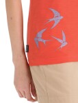 Dámské merino triko krátký rukáv ICEBREAKER Wmns Tech Lite II SS Scoop Tee Swarming Shapes, Vibrant Earth velikost: XS