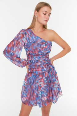 Trendyol Vícebarevné přehozené šifonové elegantní večerní šaty