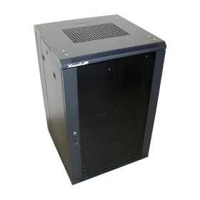 XtendLan 18U/600x600 stojanový černá / 19" rozvaděč / skleněné dveře / plná záda (ECO-18U-66-BLACK-S)