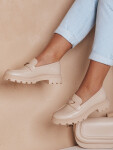 Dámské mokasíny s plochou podrážkou ELEGANCIO beige FashionStreet ZY0709 39