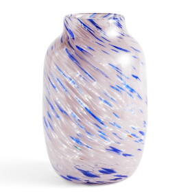 HAY Skleněná váza Splash Round Large Light Pink and Blue, růžová barva, modrá barva, sklo