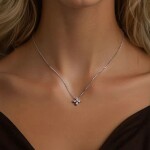 Stříbrný náhrdelník Silvia - MOISSANITE + CERTIFIKÁT, Stříbrná 45 cm + 5 cm (prodloužení) certifikát GRA, hadřík na čištění stříbra, dárková krabička