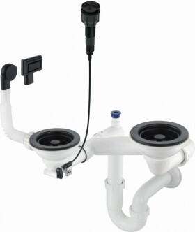 DEANTE - Space-Saver odpadní sada nero Granite dřez, 1,5- a 2-miska - Space-Saver ZXY_N983