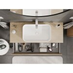 MEXEN/S - Rivel koupelnová skříňka pod umyvadlo 120 cm s deskou, 2 zásuvky, reliéf , dub 91A20-12047-2-BFFC81
