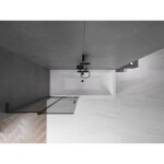 MEXEN/S - Velar L dvoukřídlá posuvná vanová zástěna 80 x 150, grafit, černá 896-080-003-41-70