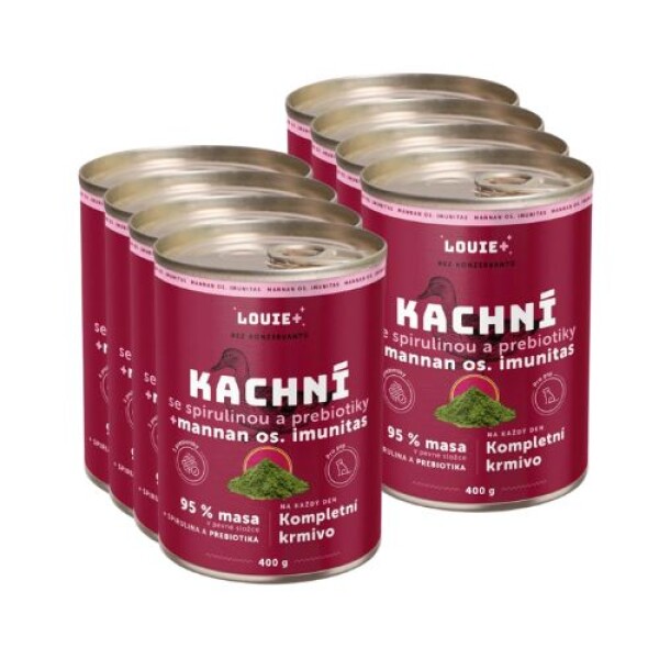 Louie konzerva Kachní se spirulinou a prebiotiky 8x400g