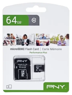 PNY Performance Plus 64GB / Paměťová karta / MicroSDXC / Class 10 / SD adaptér (P-SDU64G10PPL-GE)
