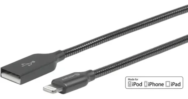 ESTUFF Lightning kabel MFI šedá / 1,5 m / Lightning–USB-A (ES601165)