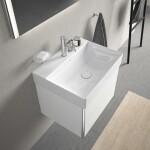 DURAVIT - DuraSquare Umyvadlo 60x47 cm, bez přepadu, s otvorem pro baterii, DuraCeram, WonderGliss, bílá 23536000711