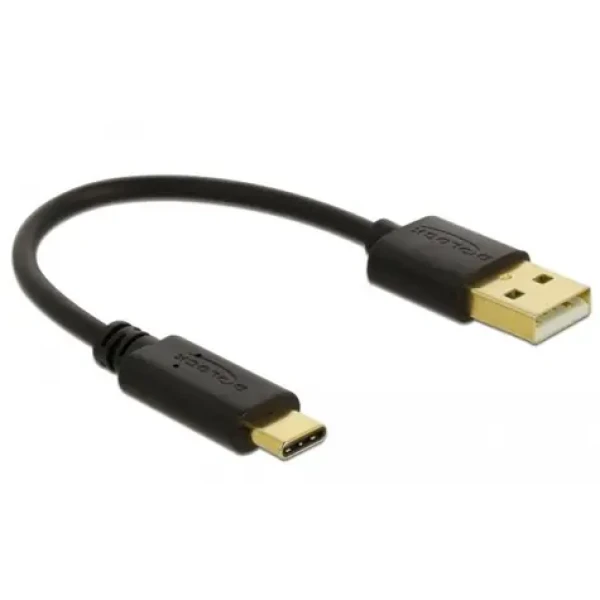 Delock USB-A - USB-C černá / Nabíjecí kabel / 15 cm / 3 A (85354)