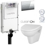 LAUFEN Podomít. systém LIS TW1 SET s chromovým tlačítkem + WC CERSANIT CLEANON PARVA + SEDÁTKO H8946630000001CR PA1