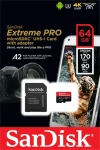 SanDisk Extreme Pro microSDXC 64GB / UHS-I U3 V30 / čtení: 170 MBs / zápis: 90MBs / vhodné pro 4K (SDSQXCY-064G-GN6MA)