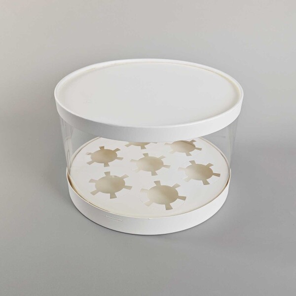 Cake star Plastový kulatý box na cupcakes nebo dort bílý 1 patro (na 7ks)