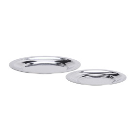 MADAM STOLTZ Kovový talířek Stainless Steel – set 2 ks, stříbrná barva, kov