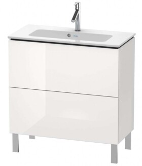 DURAVIT - L-Cube Umyvadlová skříňka Compact, 86x82x39 cm, 2 zásuvky, lesklá bílá LC667402222