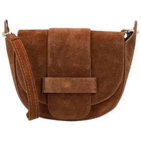 Stylová dámská kožená crossbody kabelka Chiara Weia, koňaková