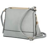 Módní dámská koženková crossbody kabelka Vaios, šedá