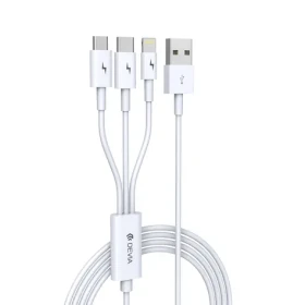 Devia USB 3v1 Micro-USB, USB-C a Lightning / Nabíjecí kabel / 1,2 m / 3 A (DV-9975)