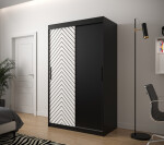 Šatní skříň Abi Jodelka Barva korpusu: Černá, Rozměry: 120 cm, Dveře: Bílá mat