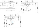 DURAVIT - Viu Umyvadlo 730x490 mm, s přepadem, s otvorem pro baterii, bílá 2344730000