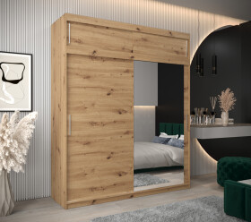 Šatní skříň Abi T2 s nástavcem Barva korpusu: Dub artisan, Rozměry: 200 cm, Dveře: Dub artisan