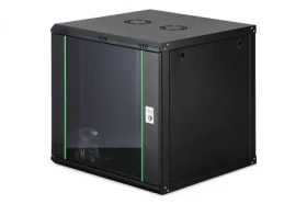 Digitus Dynamic černá / Nástěnný rozvaděč / 19" / 12U / 607x600x600 mm / skleněné dveře / aktivní chlazení (DN-37111)
