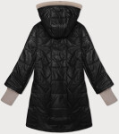 Černá dámská prošívaná bunda s ozdobnými stahovacími lemy S'West (B8345-1) odstíny černé 54