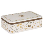 Ib Laursen Plechová dóza Christmas Spices Flat Square, hnědá barva, kov