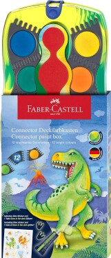 Faber-Castell Faber-Castell, 125013, Connector, sada vyměnitelných vodových barev, limitovaná edice dinosaurus, 12 ks