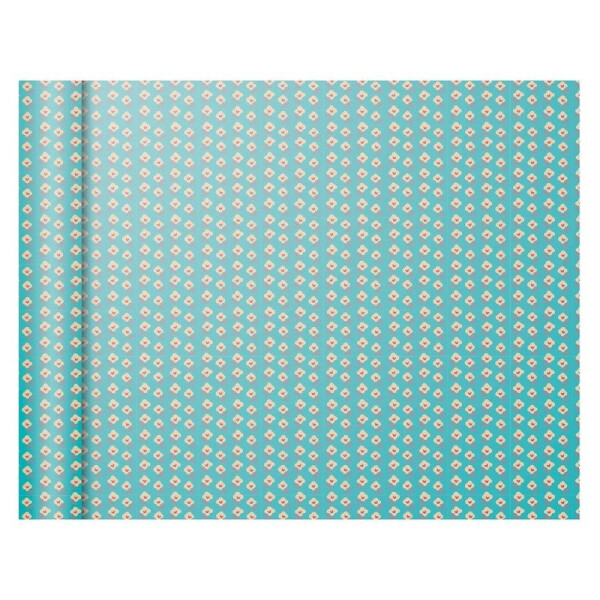 Balicí papír Tiny Roll Flowers-blue - 80g, 5x0,35m