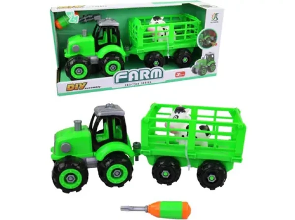 MaDe Traktor s vlečkou, šroubovací