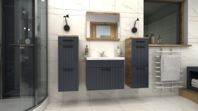 FRONTI Koupelnová sestava TERNI C grafit mat + dub artisan