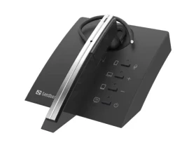 Sandberg Bluetooth Earset Business Pro černá / Bezdrátové sluchátko do ucha / mikrofon / BT 5.0 / dobíjecí základna (126-25)