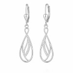 Stříbrné visací náušnice se zirkony Alba - stříbro 925/1000, Stříbrná