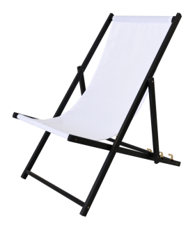 ROJA Bahama POLYESTER lehátko dřevěné mořené černě - BÍLÉ