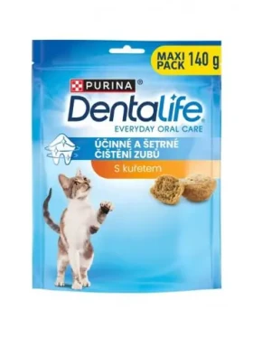 Purina Dentalife Cat s kuřetem 140 g / dentální pamlsky (8445291627178)